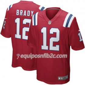 Camiseta Hombre NFL New England Patriots Tom Brady 12 Nike Rojo